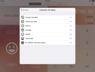 iPad customize the tip options